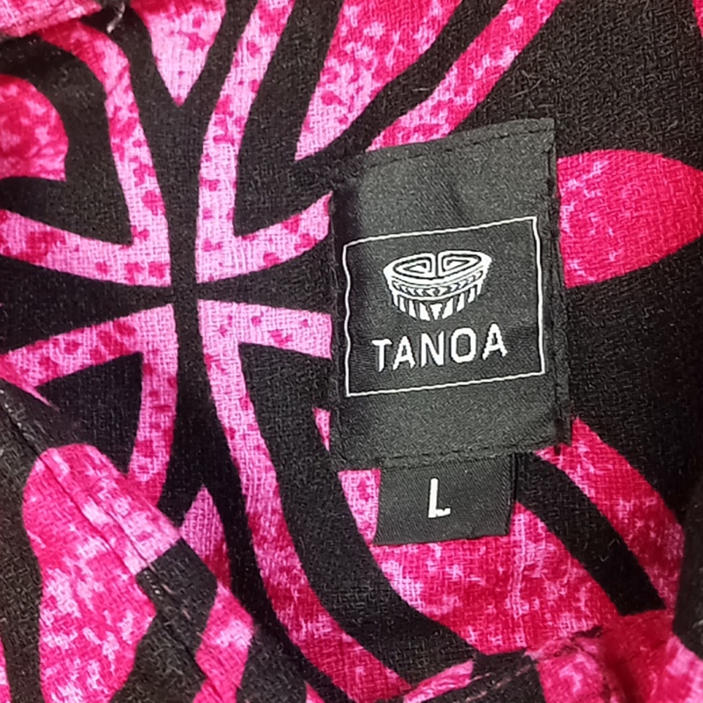 Tanoa Hawaiian Casual Button Up Shirt Men's Size L - Picture 7 of 16